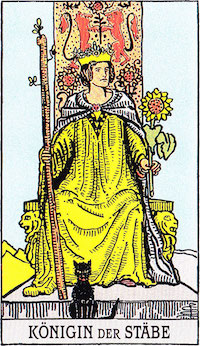 Tarotkarte queen of wands